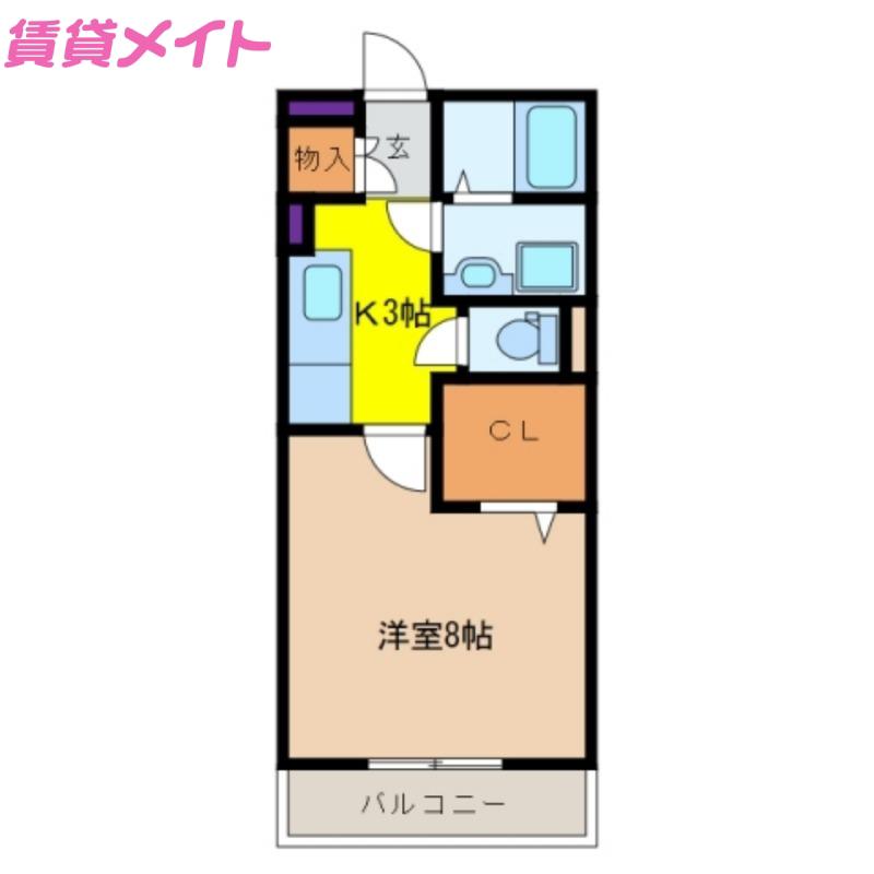 フジコーコ野田(1K/1階)の間取り写真