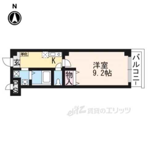 シェソワ東洞院(1K/3階)の間取り写真