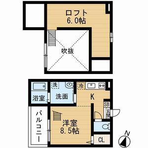 エリュート(1K/2階)の間取り写真