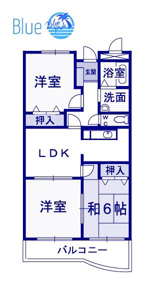 ビジュオール(3DK/1階)の間取り写真