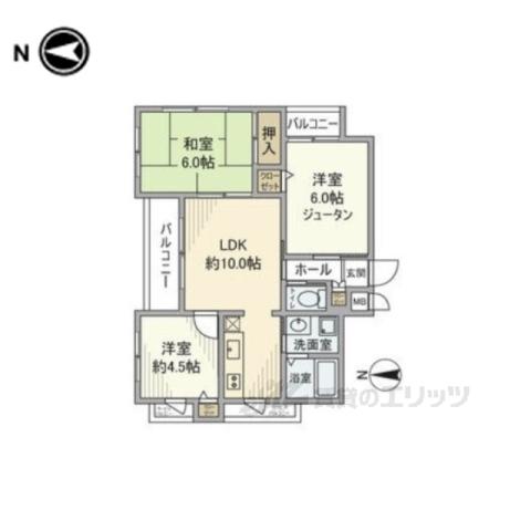 シンフォニー宝ヶ池(3LDK/3階)の間取り写真