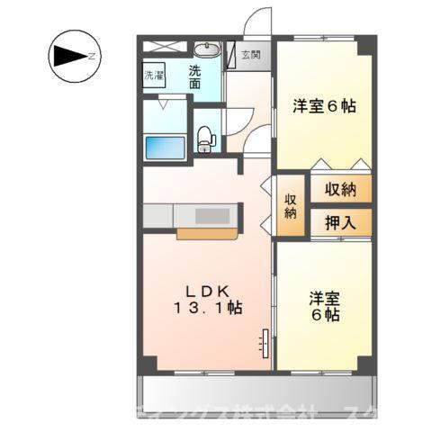 グランヴェール(2LDK/1階)の間取り写真