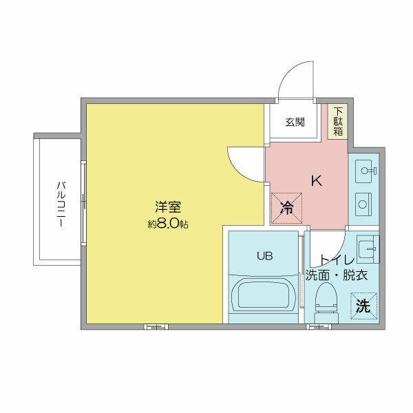 テルス ドゥ ガイア(1K/1階)の間取り写真