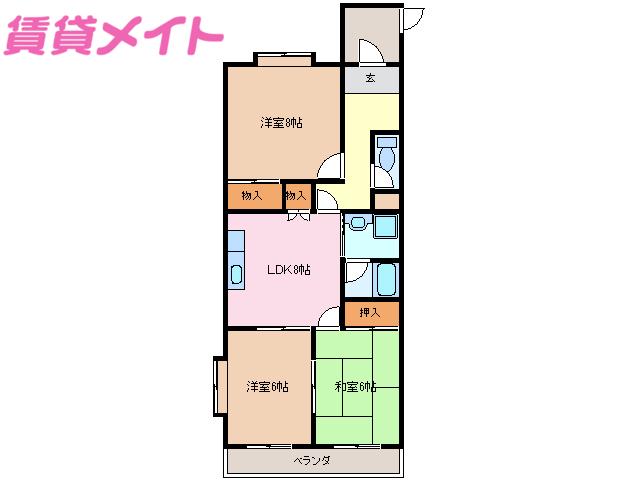 エトワールアサヒ(3LDK/3階)の間取り写真