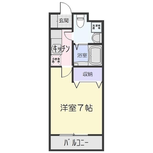 CRECIA(1K/3階)の間取り写真