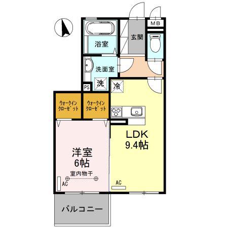 ファミール(1LDK/1階)の間取り写真