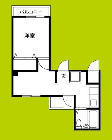 サンライズ21(1DK/3階)の間取り写真
