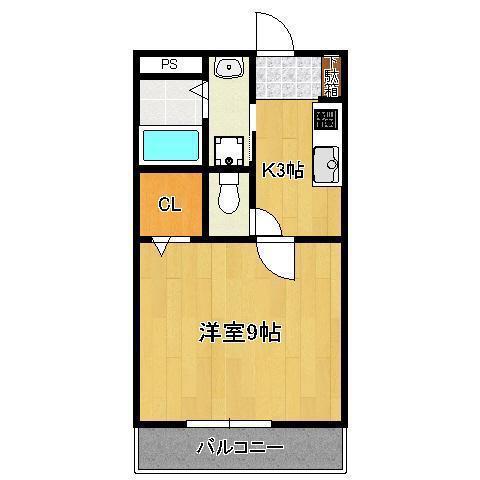 フリーアメニティーONE(1K/3階)の間取り写真