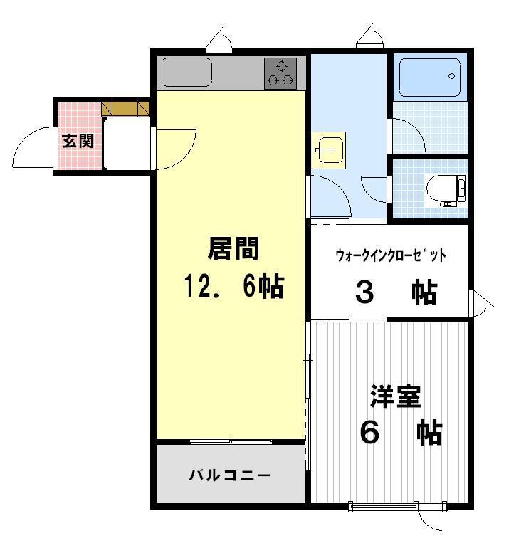 シティアI(1LDK/3階)の間取り写真