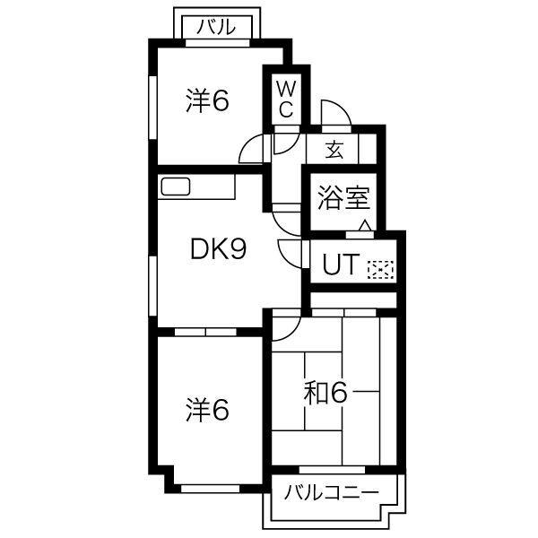 P&Pハイム(3DK/2階)の間取り写真