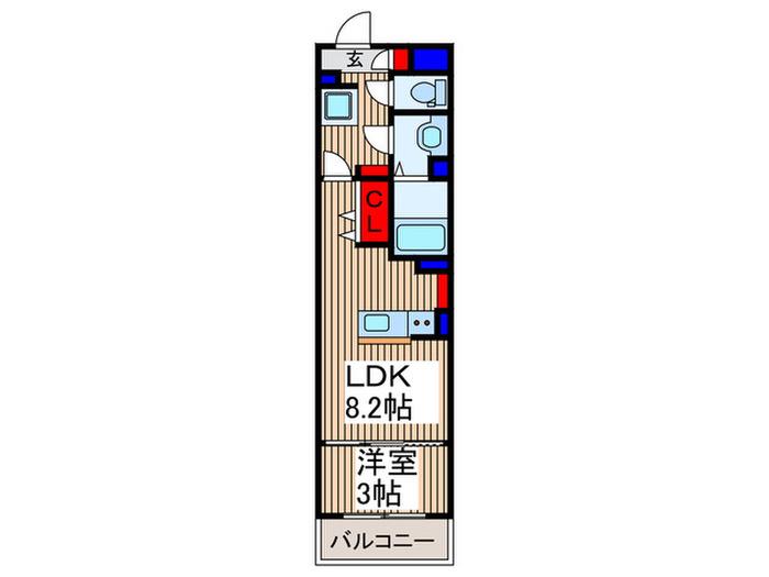グレイス所沢(1LDK/3階)の間取り写真