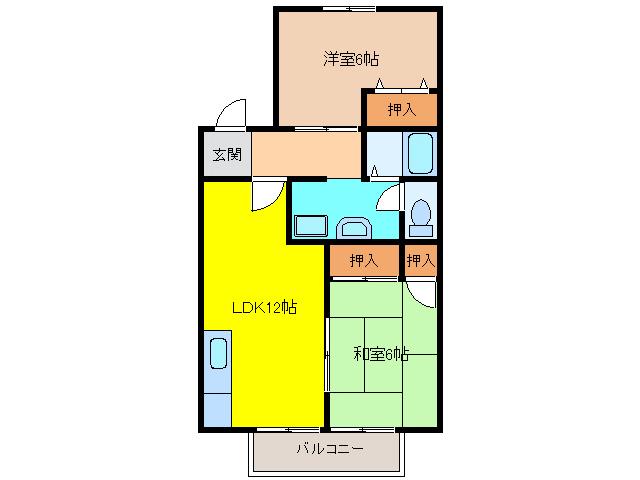 プルミエール(2LDK/1階)の間取り写真