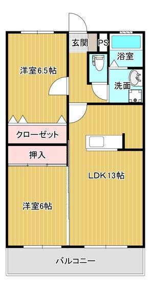 メゾン藤弐番館(2LDK/2階)の間取り写真