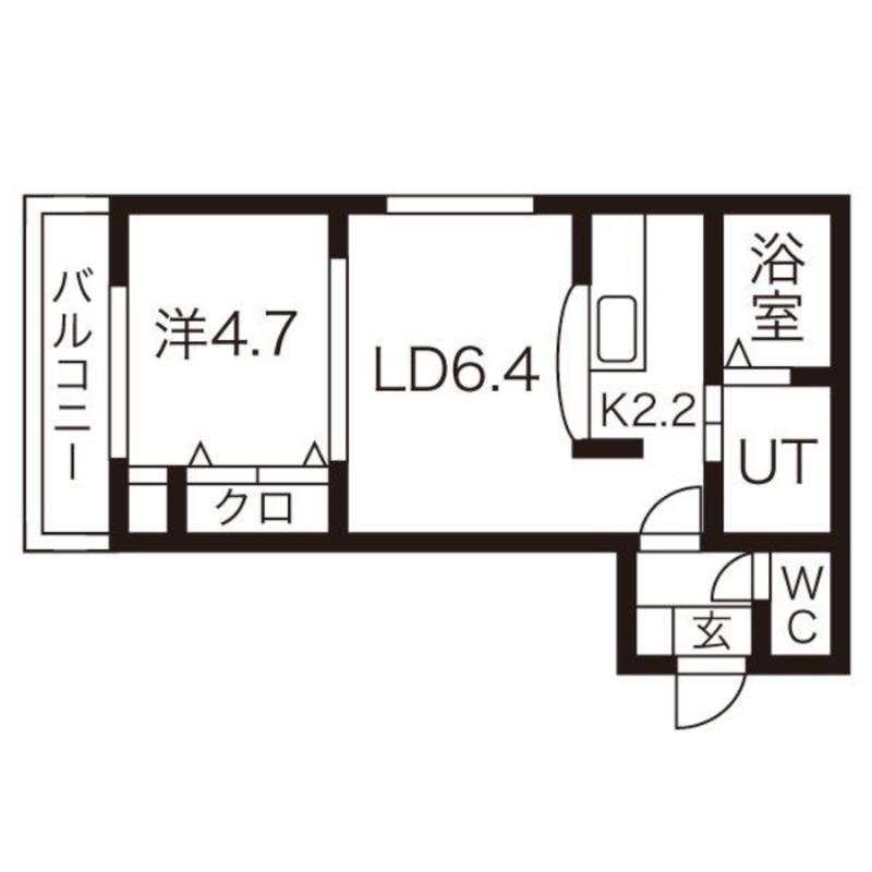 LUNA26(1LDK/1階)の間取り写真