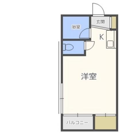 アスティ室見(1K/1階)の間取り写真