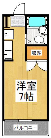 グリーンハイムモコ(ワンルーム/2階)の間取り写真