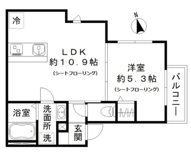 KIRSCHE(1LDK/3階)の間取り写真