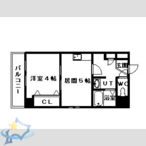 クレール(1DK/2階)の間取り写真