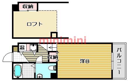 アビタ細川たかつき(1K/4階)の間取り写真