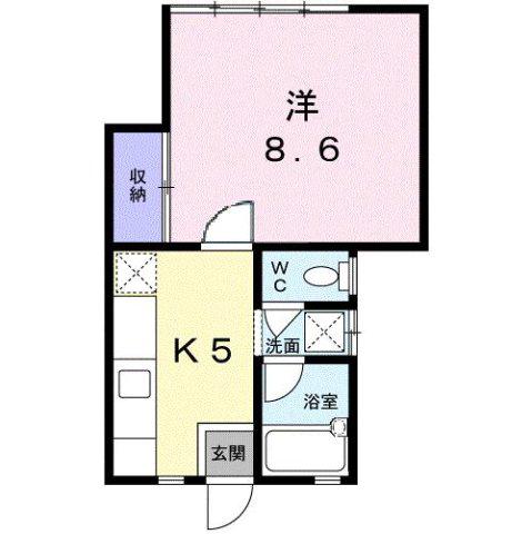 コーポ笠取(1K/1階)の間取り写真