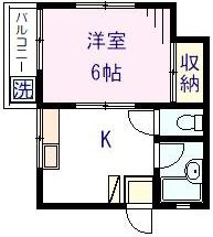 第1内藤コーポ(1K/2階)の間取り写真