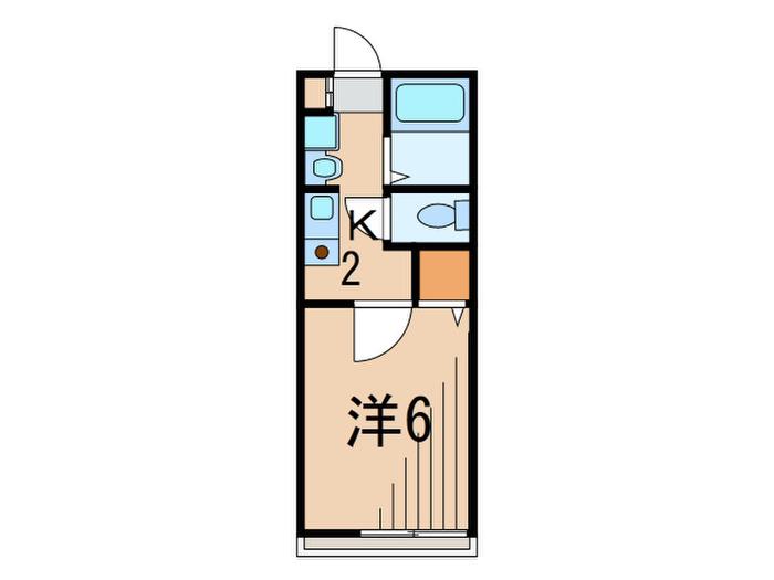 ローズハイム(1K/1階)の間取り写真