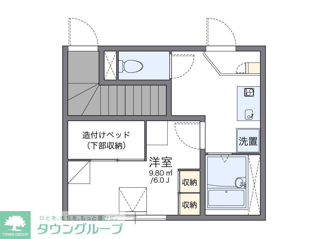 レオパレスカームリィ浜(1K/1階)の間取り写真