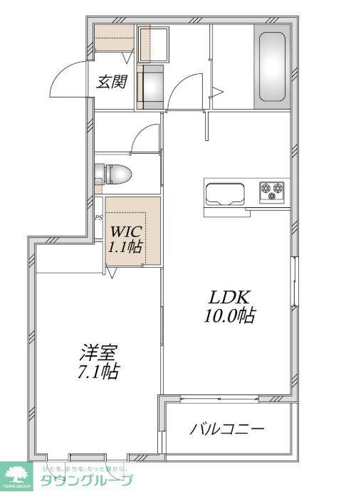 GREEN LEAF(1LDK/2階)の間取り写真