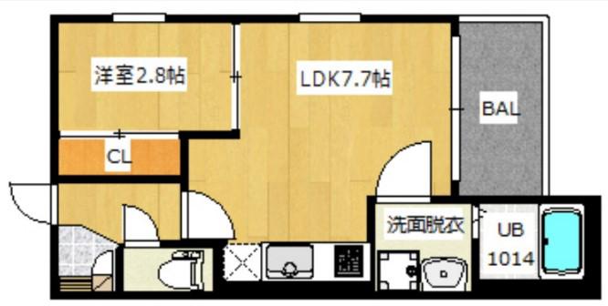 R-SMART姫島駅(1LDK/2階)の間取り写真