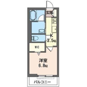 ラトゥール(1K/3階)の間取り写真