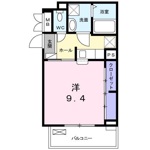 メゾンド・ソレイユ(1K/2階)の間取り写真