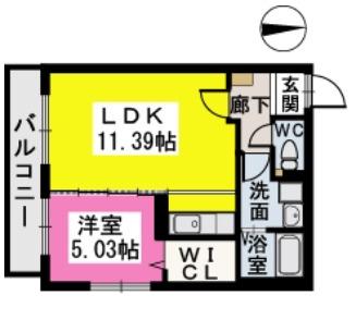 グランドゥールステラ(1LDK/2階)の間取り写真