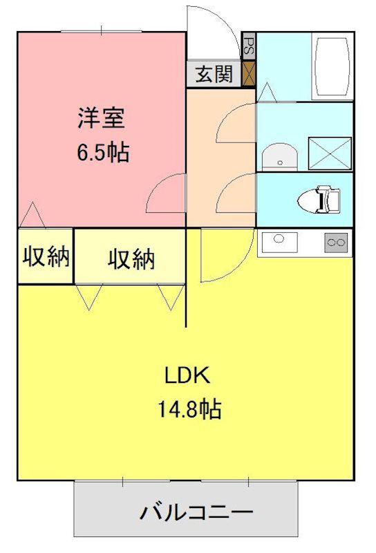 優裕メゾンアライ(1LDK/2階)の間取り写真