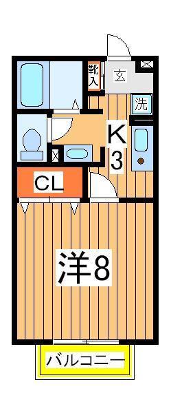 フォンテあけぼの(1K/1階)の間取り写真