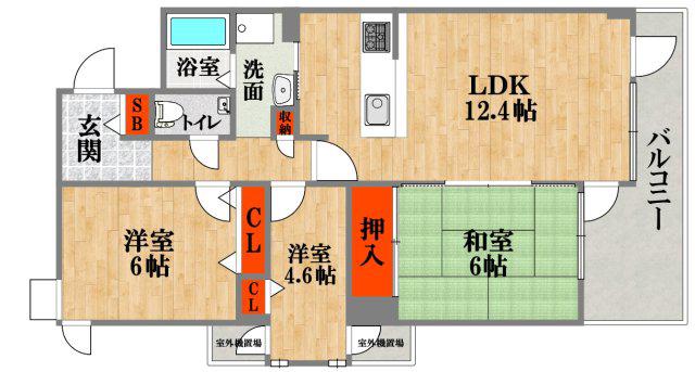 上汐アーバンリズ(3LDK/9階)の間取り写真