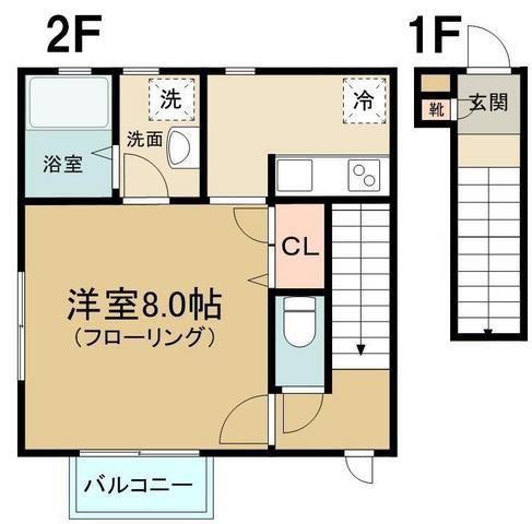 マイネ ブルク(1K/2階)の間取り写真