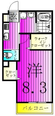 ウィンドテラス矢切(1K/1階)の間取り写真
