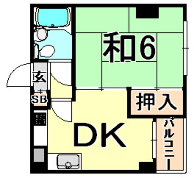 アバンテ尼崎西(1DK/2階)の間取り写真