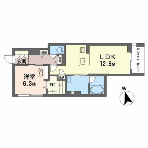 MALINO GARDEN(1LDK/1階)の間取り写真