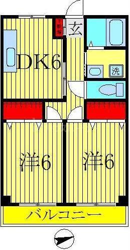 メゾンドジュイエ(2DK/1階)の間取り写真