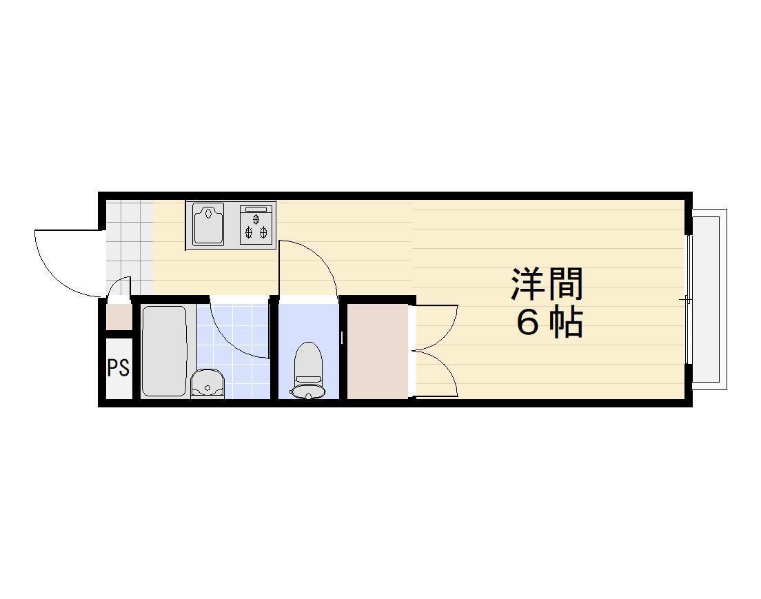 ロワールA棟(1K/3階)の間取り写真