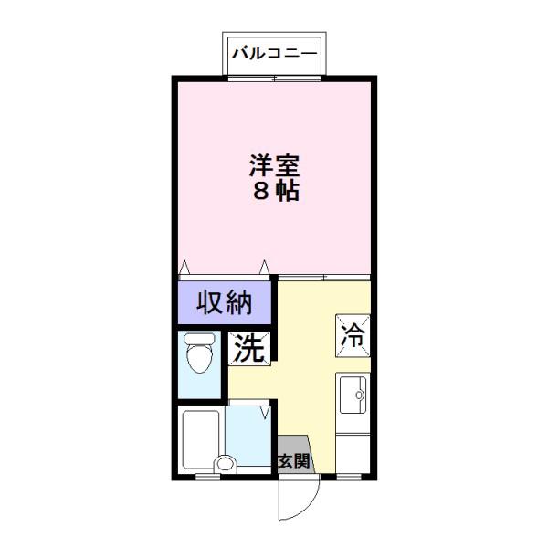 ハイムマキ B(1K/2階)の間取り写真