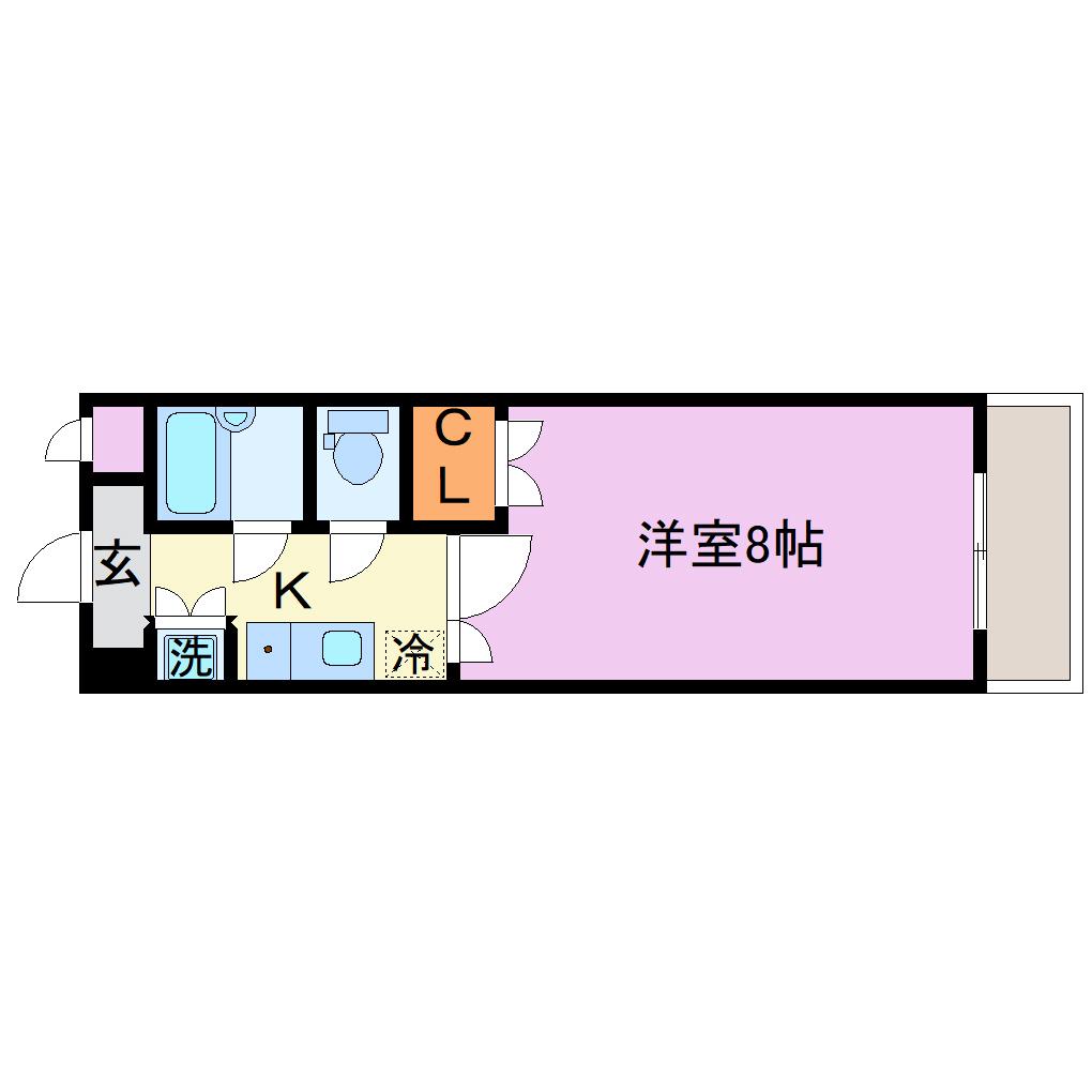 ウィステリアヒルズM2(1K/4階)の間取り写真