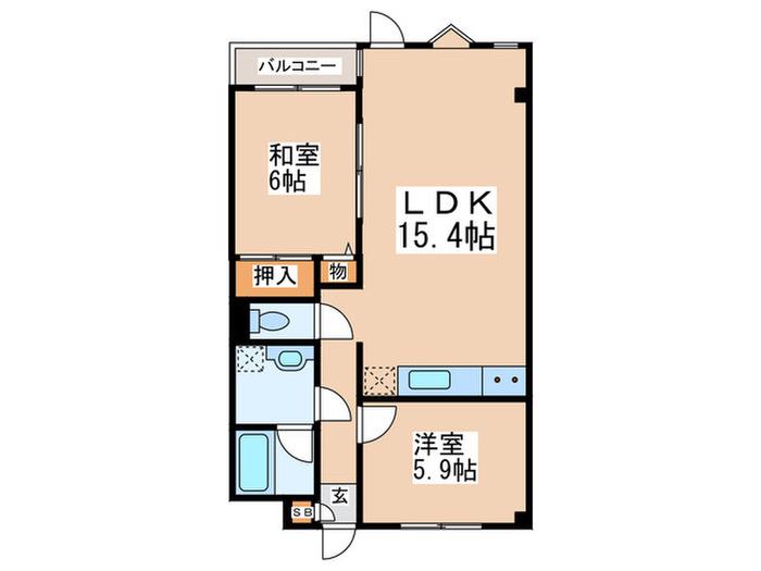 アーバンエリータス(2LDK/3階)の間取り写真