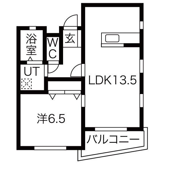 サンイースト(1LDK/1階)の間取り写真