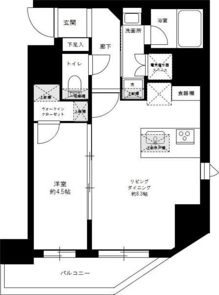 ハーモニーレジデンス上野ノースフロント(1LDK/7階)の間取り写真