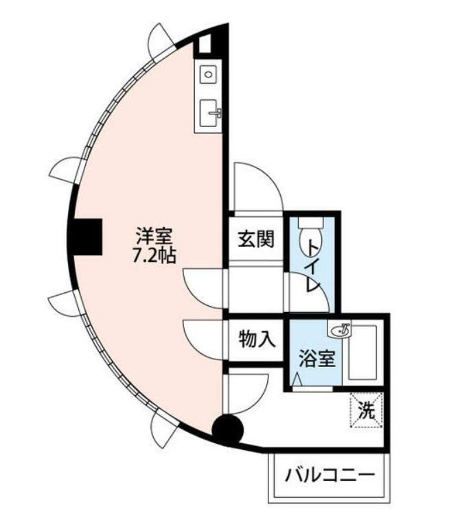 メゾンドバーグ(ワンルーム/2階)の間取り写真