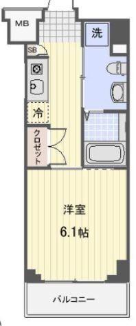 プロスペクト武蔵新城(ワンルーム/4階)の間取り写真