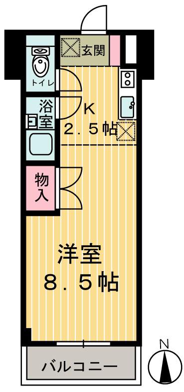 レジデンス大和(1K/1階)の間取り写真