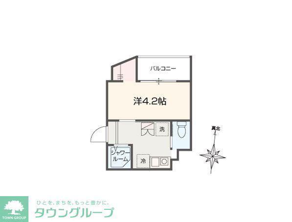 MELLAS志茂II(1K/1階)の間取り写真